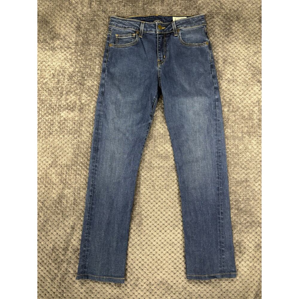 Aviator Fly Straight Fit Jeans Womens Size 28 Blue Stretch Denim Made in USA